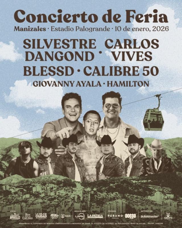 Superconcierto de la Feria de Manizales 2026: artistas